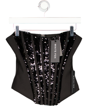 White Fox Two Of Us Strapless Bustier Black UK S