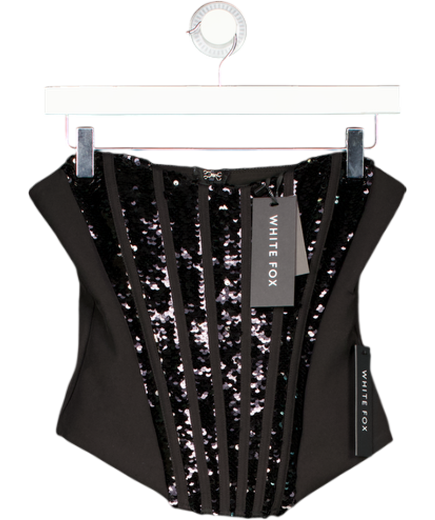 White Fox Two Of Us Strapless Bustier Black UK S