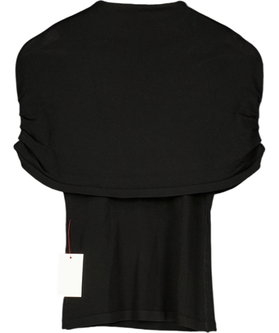 PRETTY LAVISH Black Adhara Knitted Poncho Top UK XS