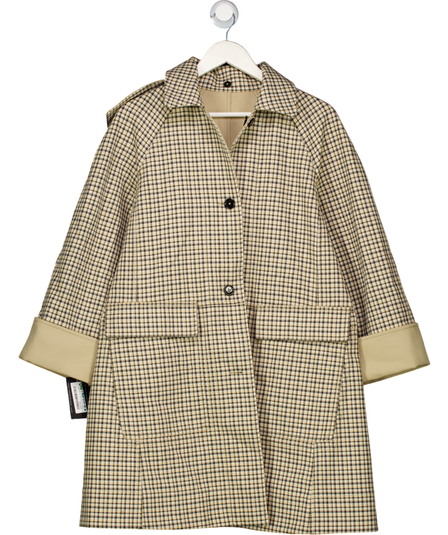 ME + EM Pale Beige Camel Reversible Mac + Hood Cotton Twill UK 8