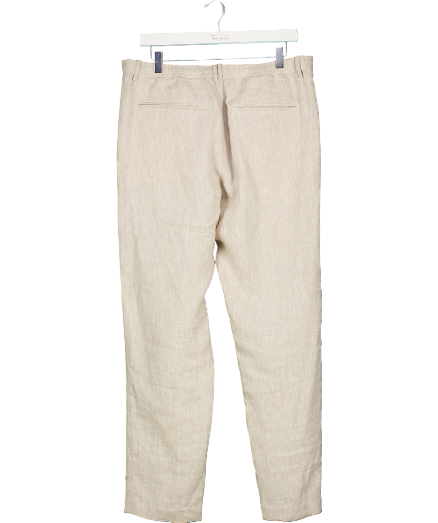 ZARA Cream 100% Linen Trouser UK L