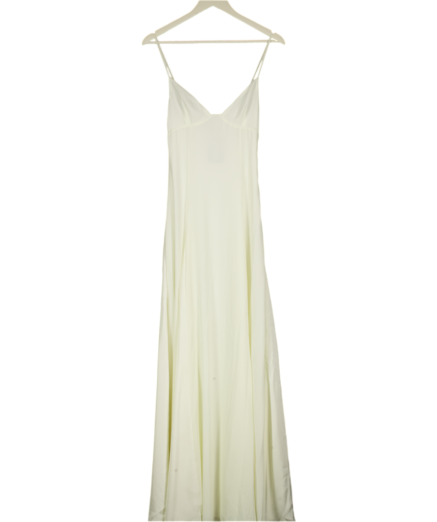 WHITE FOX Cream Satin Strappy  Maxi Dress UK XS