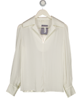 LILYSILK Cream Luxury Stretch Silk Popover Blouse UK S