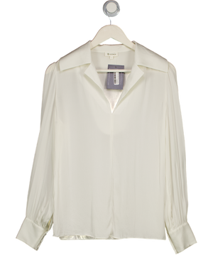 LILYSILK Cream Luxury Stretch Silk Popover Blouse UK S