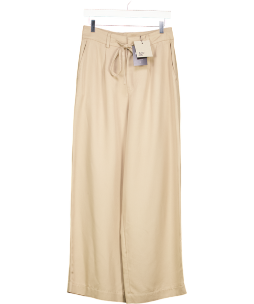 AND/OR Beige Myla Utility Straight Cut  Trousers UK 10