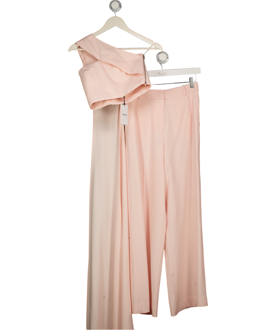 REISS One-shoulder Scarf Buster Co Ord In Pale Pink UK 6