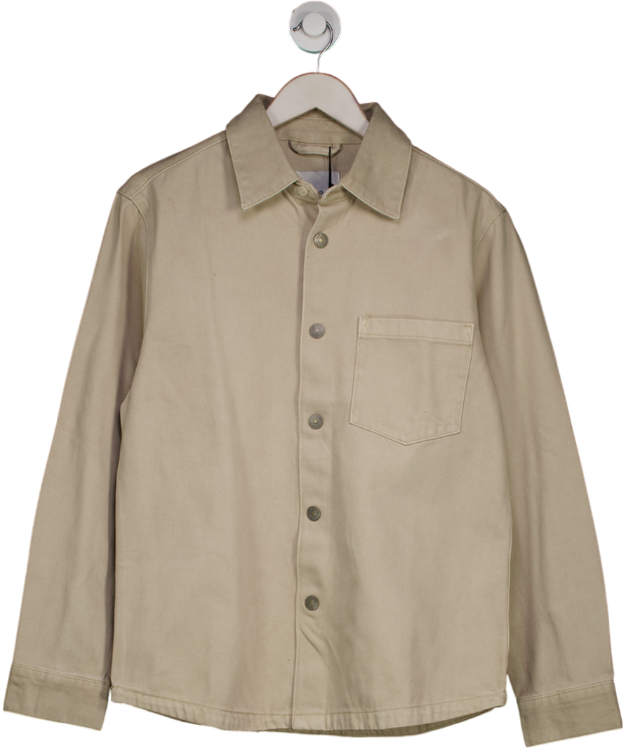 MANGO Beige 100% Cotton Heavy Weight Overshirt UK S