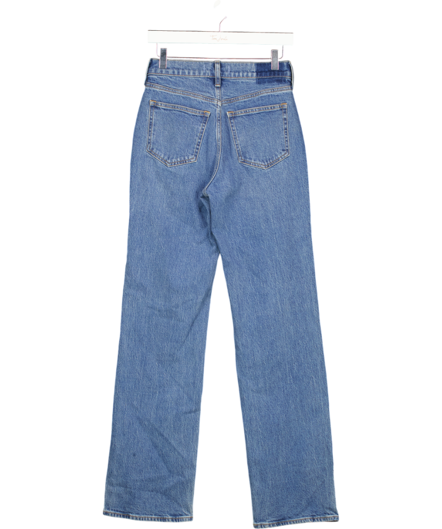 ABERCROMBIE & FITCH Blue High Rise 90s Relaxed Pearl Embellished Jeans - Long Length W25