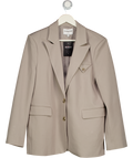 NA-KD X Claire Rose Beige Pocket Detail Oversized Blazer UK 8