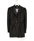 ABSENCE OF COLOUR Black Cinched Waist Blazer UK L