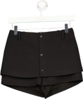 Acsense Studio Black Layered Button Up Shorts UK XS