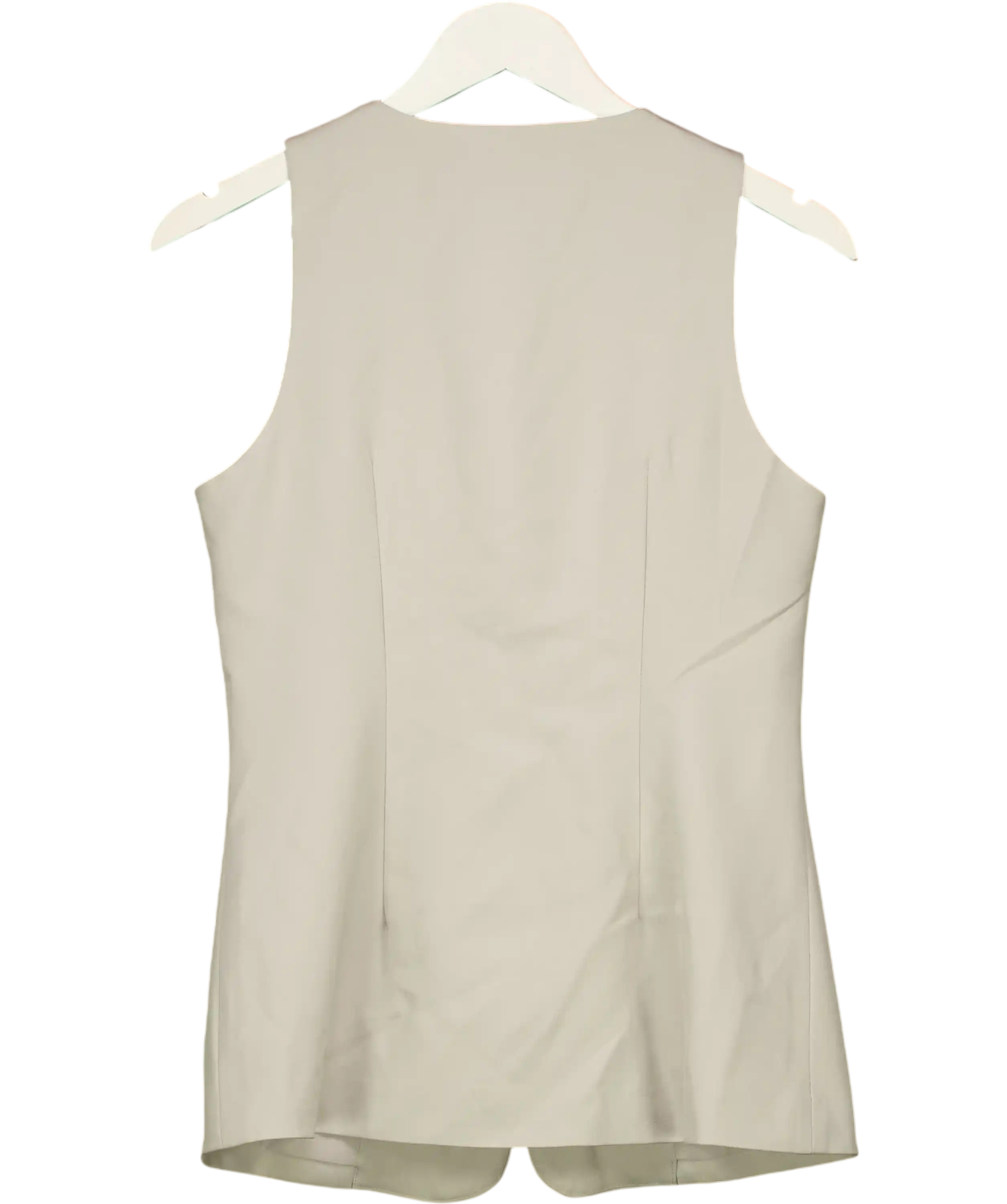 COMMENSE Textured Gold Button V-neck Waistcoat Top Light Grey UK M