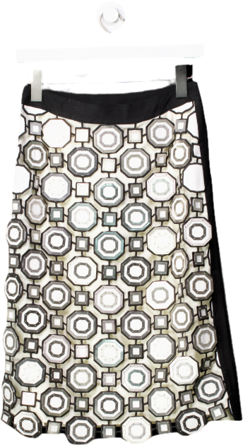 Tory Burch Cream The Gloria Skirt With Metal Embellishment UK 4