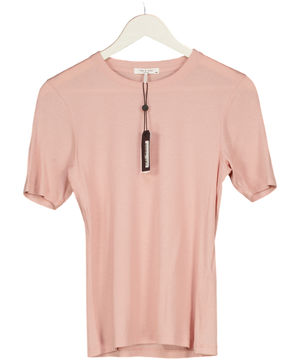 Rag & Bone Pink Dusty Pinkthe Rib Slim Ribbed Cotton-blend Jersey T-shirt UK M
