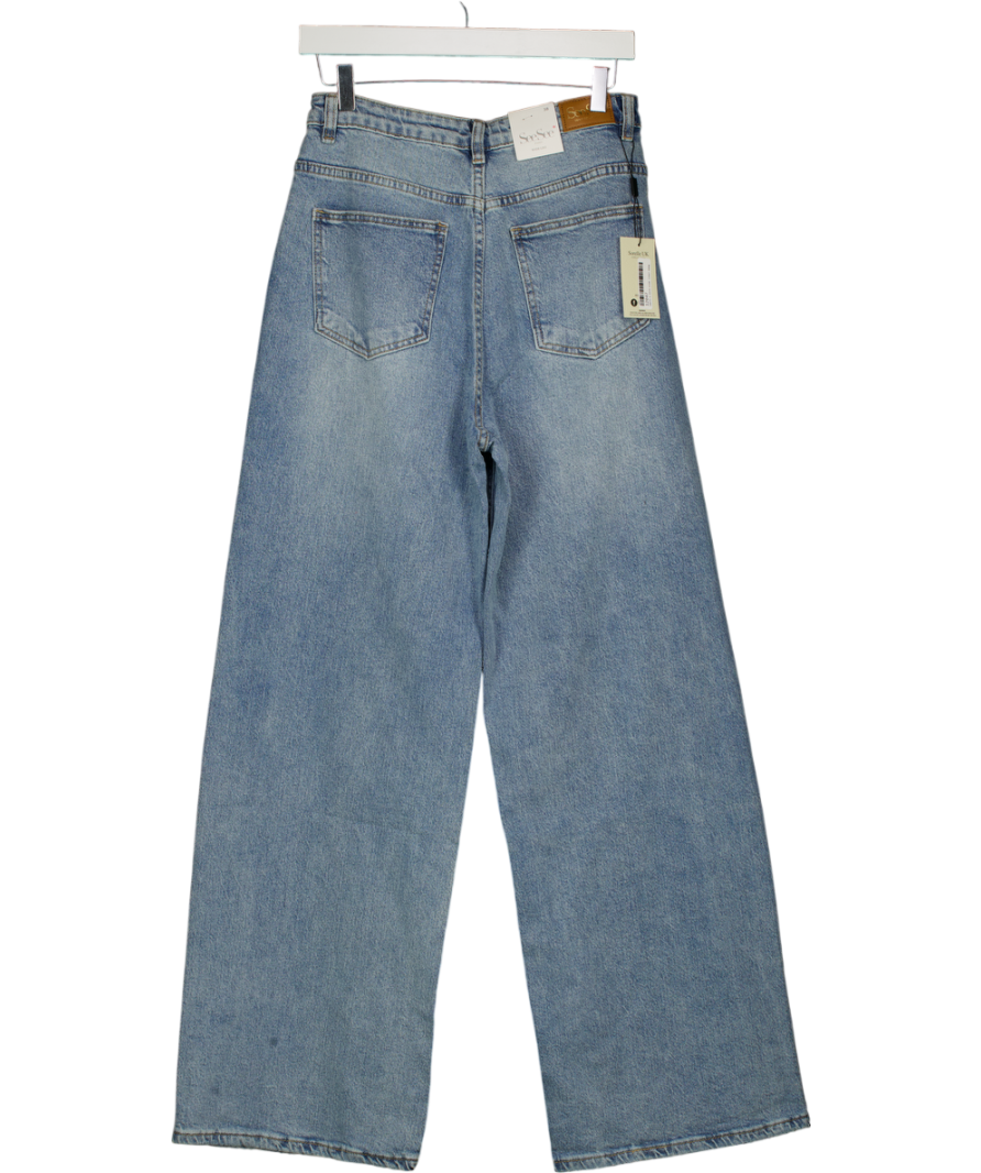 See See Blue Crossover Waist Wide Leg Jeans UK 10