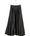 LILYSILK Black X Lydia Millen Snowdrop Bubble Hem Silk Maxi Skirt UK 6