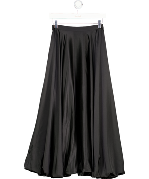 LILYSILK Black X Lydia Millen Snowdrop Bubble Hem Silk Maxi Skirt UK 6