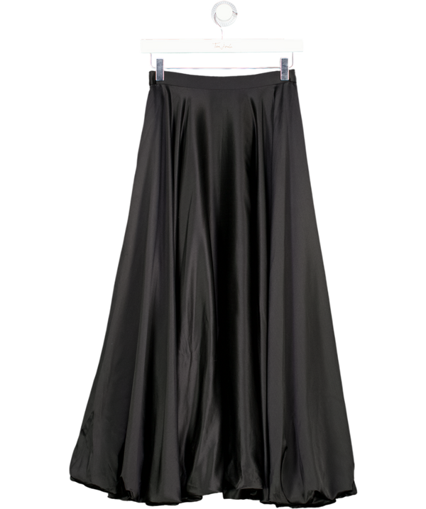LILYSILK Black X Lydia Millen Snowdrop Bubble Hem Silk Maxi Skirt UK 6