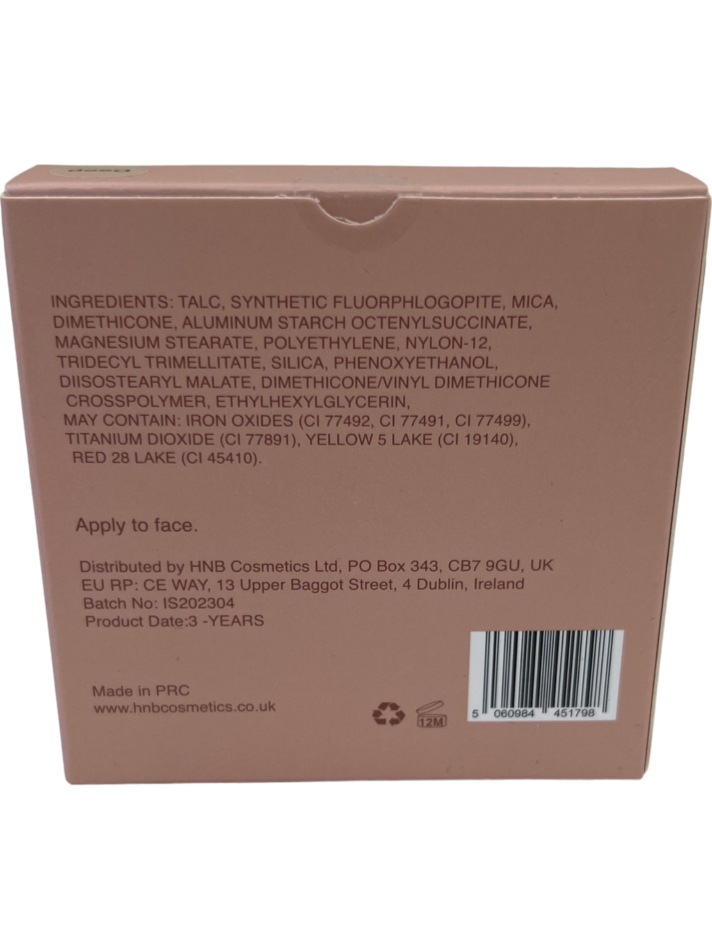 HNB Cosmetics Nude Pressed Powder Silky Smooth Airbrush Filter Deep