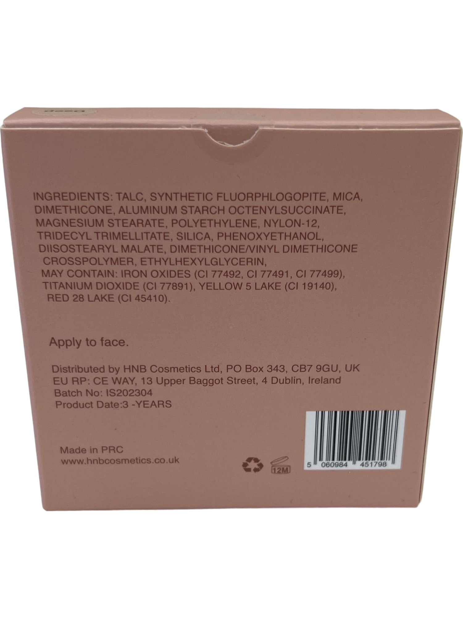 HNB Cosmetics Nude Pressed Powder Silky Smooth Airbrush Filter Deep