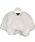 ZARA White Cotton Puff Sleeve Poplin Crop Top UK S