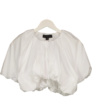 ZARA White Cotton Puff Sleeve Poplin Crop Top UK S