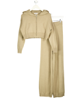 CARAMELLA 2-piece Beige Knit Loungewear Set UK S