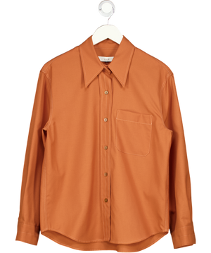 LVIR Rust Brown Wool-blend Oversize Shirt UK S