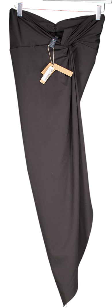 SKIMS Black Signature Swim Sarong Skirt UK S