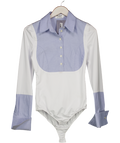 DESIDERATA LONDON White Shirt Front Bodysuit UK M
