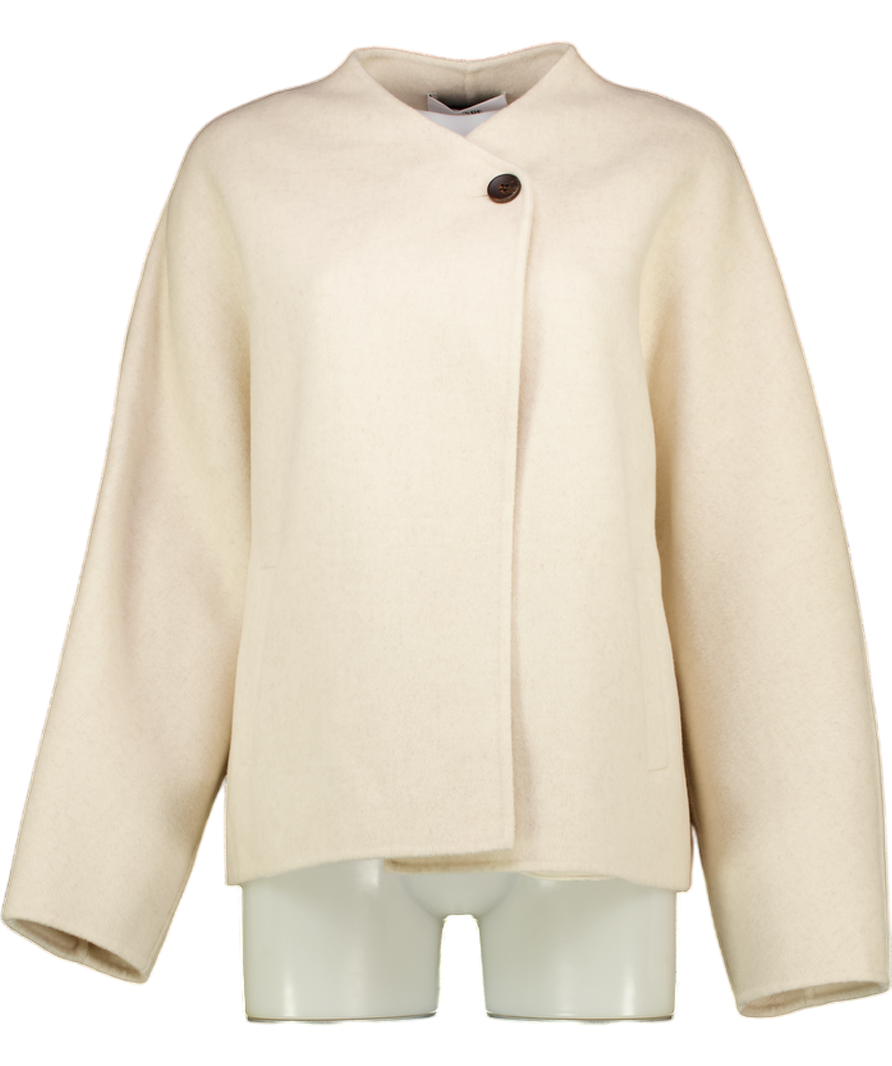 REBE Cream Brushed Cashmere / Wool Cocoon Ramona Jacket UK S