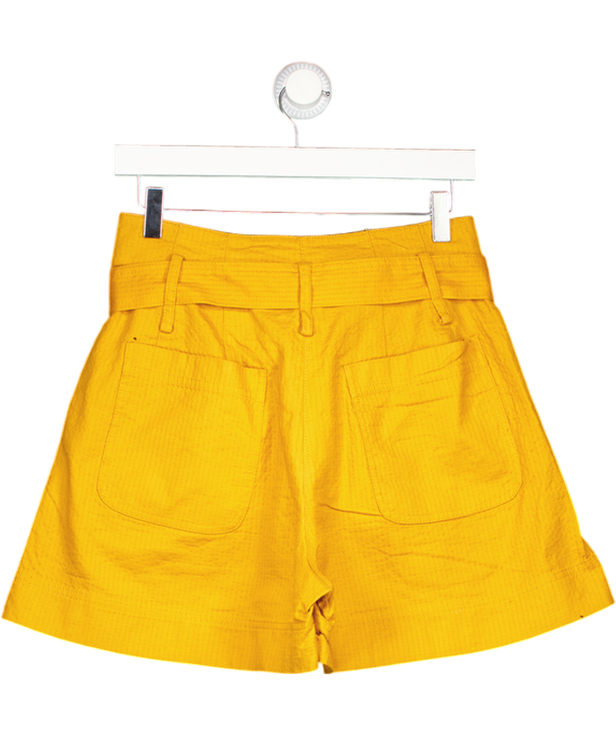 BAUM UND PFERDGARTEN Marigold Yellow High Waist Belted Shorts UK 8