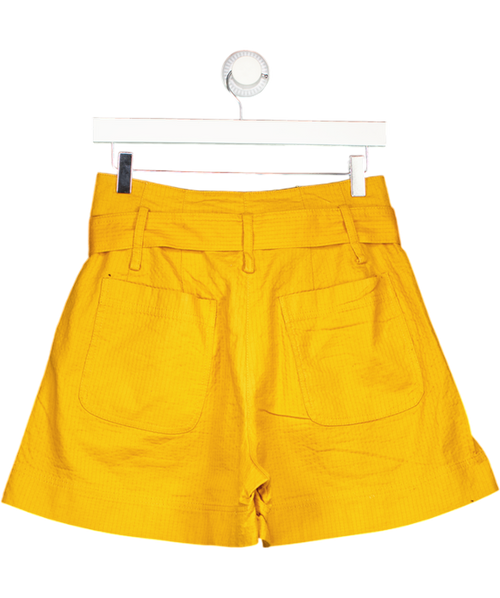 BAUM UND PFERDGARTEN Marigold Yellow High Waist Belted Shorts UK 8