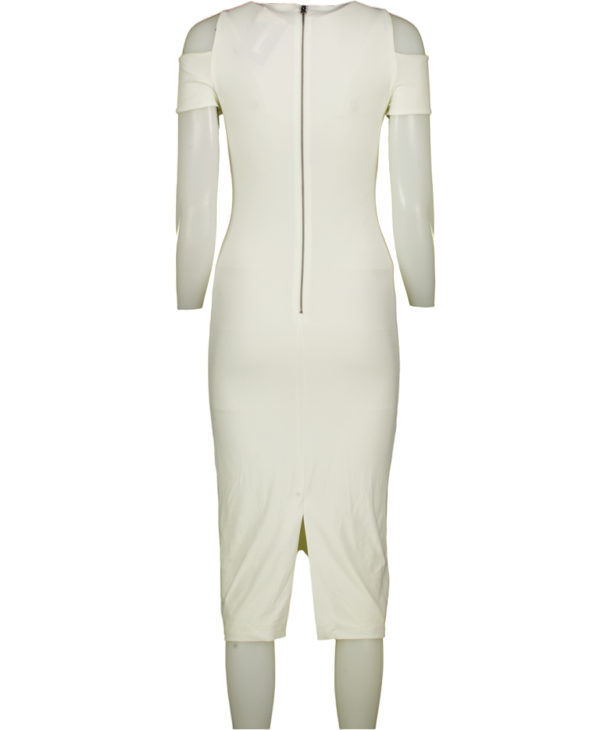 ALICE + OLIVIA Cream Cold Shoulder Midi Dress Us8 UK 12