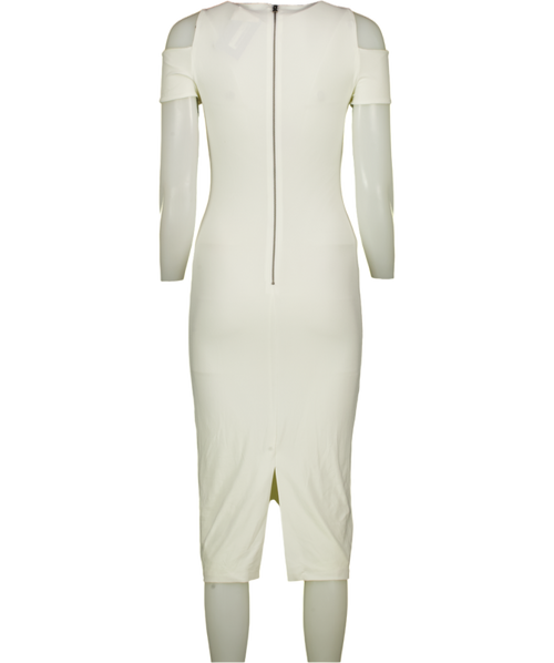 ALICE + OLIVIA Cream Cold Shoulder Midi Dress Us8 UK 12