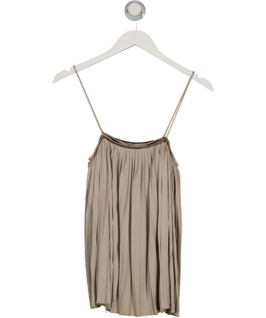 Pinko Pink Pleated Relaxed Spaghetti Strap Top UK S