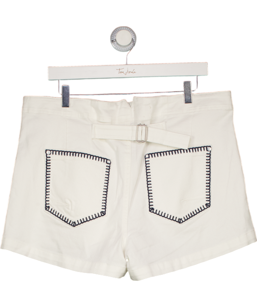 ANTHROPOLOGIE PILCRO White Kit High-rise Whipstitch Utility Shorts W33