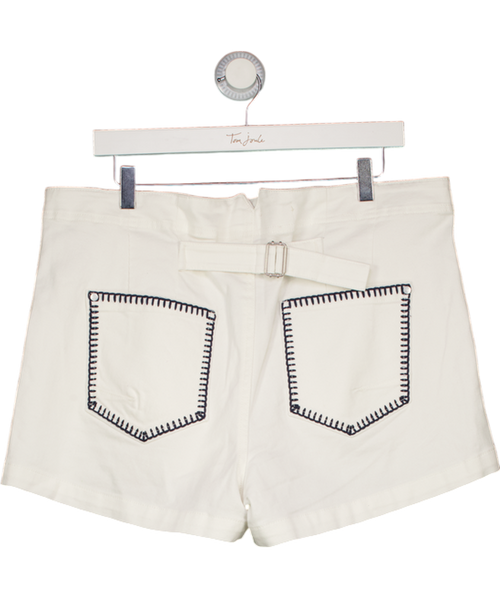 ANTHROPOLOGIE PILCRO White Kit High-rise Whipstitch Utility Shorts W33