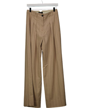 returned to louise - ME + EM Beige Double Pleat Trouser Italian Wool UK 8