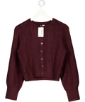 H&M Plum Purple Cable-knit Cardigan UK XS