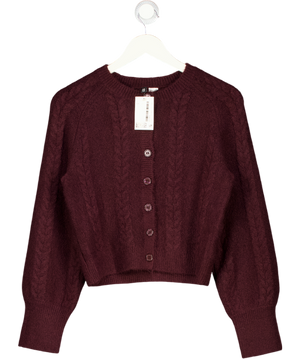 H&M Plum Purple Cable-knit Cardigan UK XS