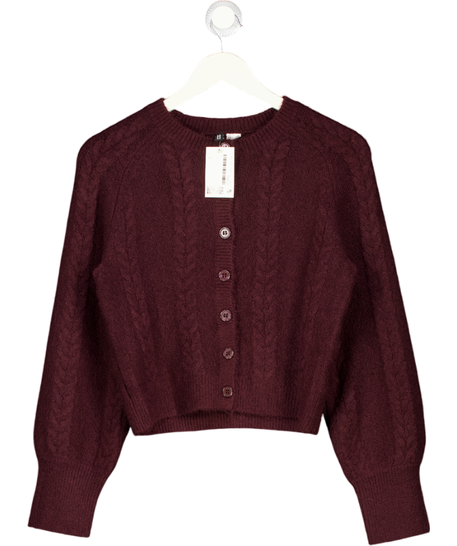 H&M Plum Purple Cable-knit Cardigan UK XS