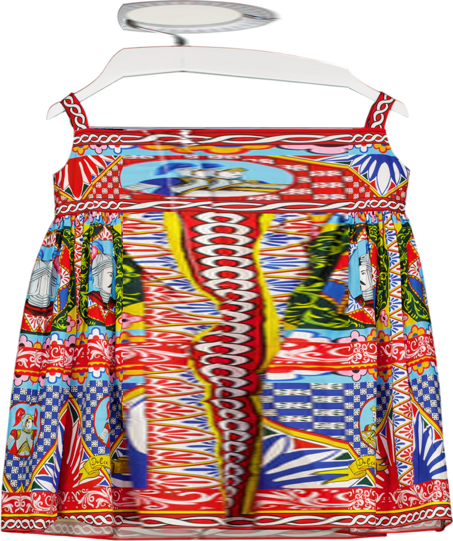 DOLCE & GABBANA Multicoloured Kids Carretto-print Poplin Dress 6 Years