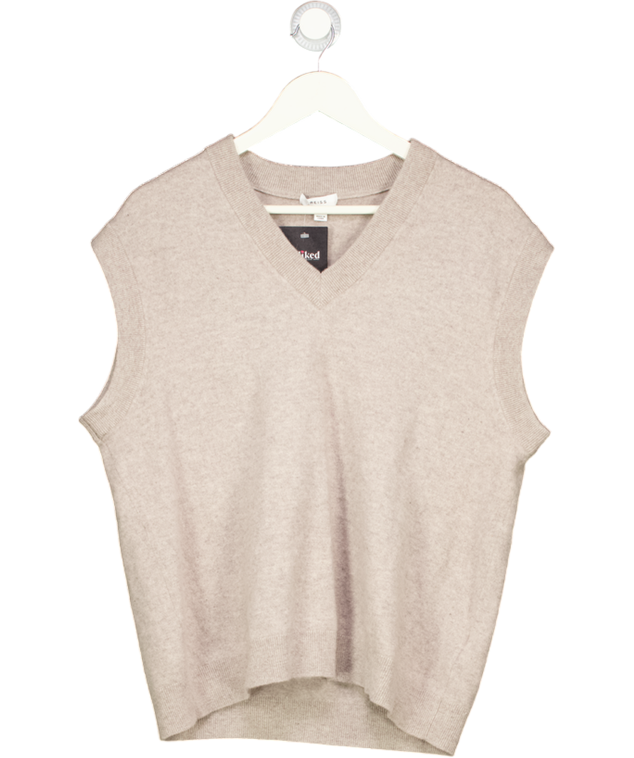 REISS Grey Sleeveless Knitted Jumper UK M