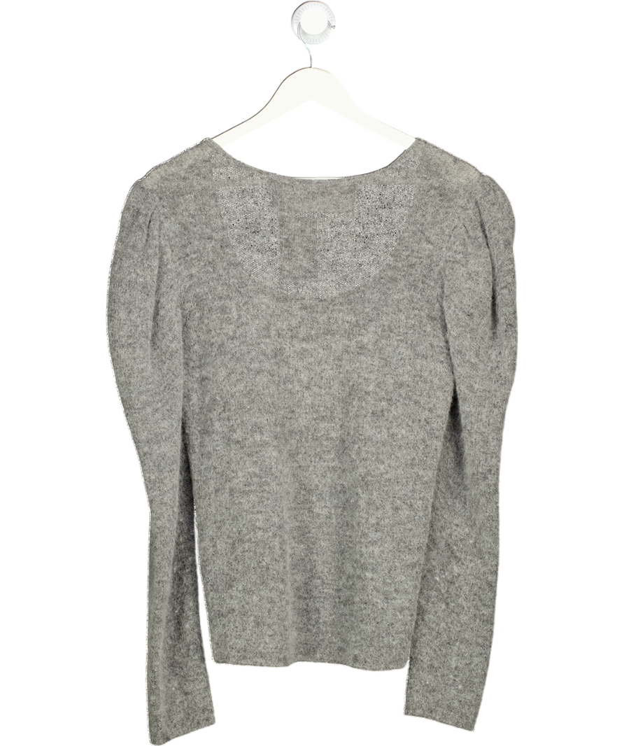 Uterque Grey Alpaca Blend Puff Sleeve Jumper UK M