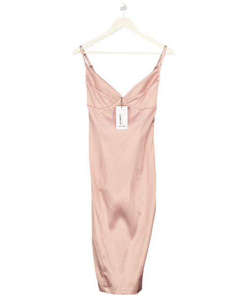 AYM Dusty Pink Satin Pencil Dress UK S