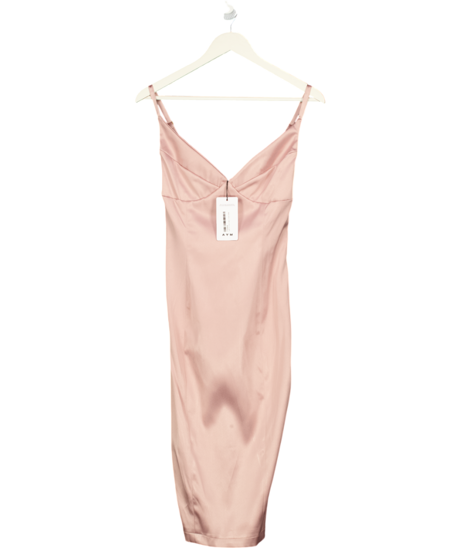 AYM Dusty Pink Satin Pencil Dress UK S