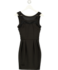 Warehouse Black Scuba Mesh Detail Ini Dress UK 8