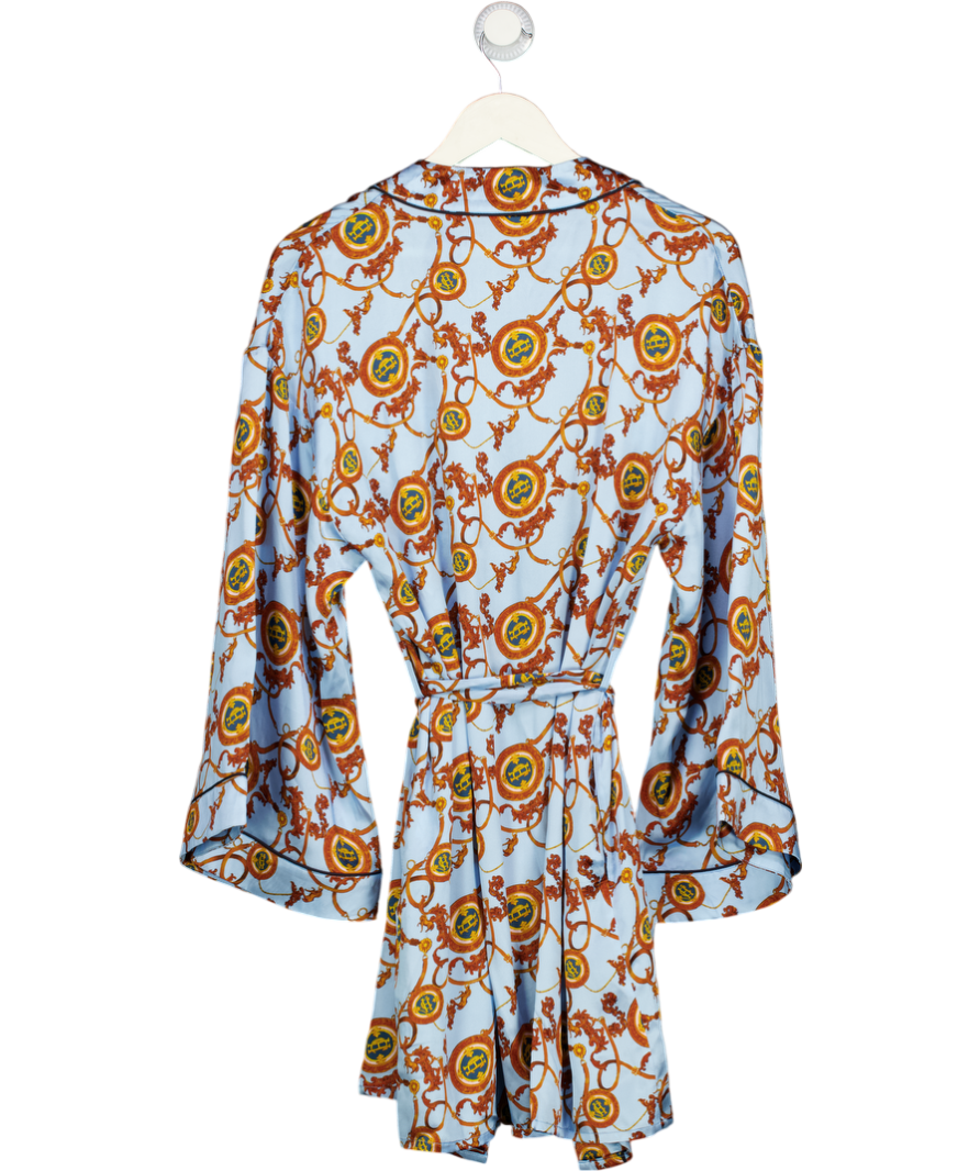 Holland Cooper Silk Dressing Gown - Sky Blue UK XS