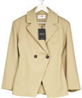 4th & Reckless Beige Reese Camel Cinched Waist Tailored Blazer UK 8